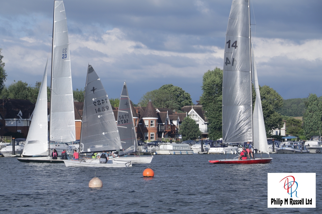 Two A-Rater in the River Thames practising Helming