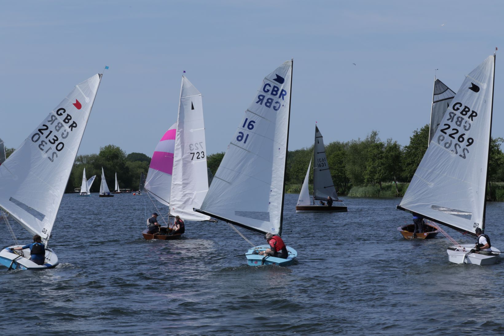 Racing in the Wind OK Dinghies racing up the River Thames