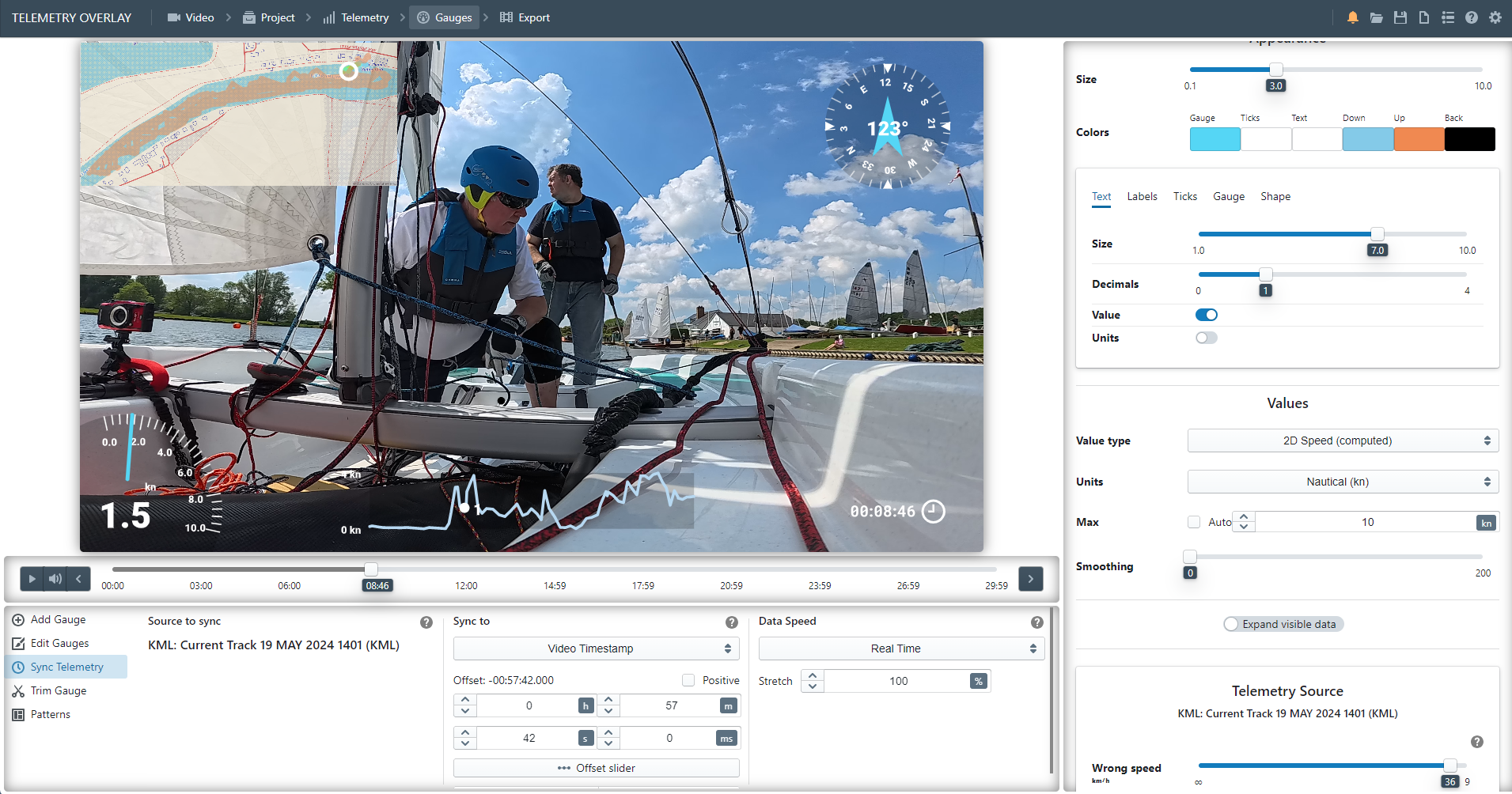 Technical overlays to add data to the videos on YouTube
