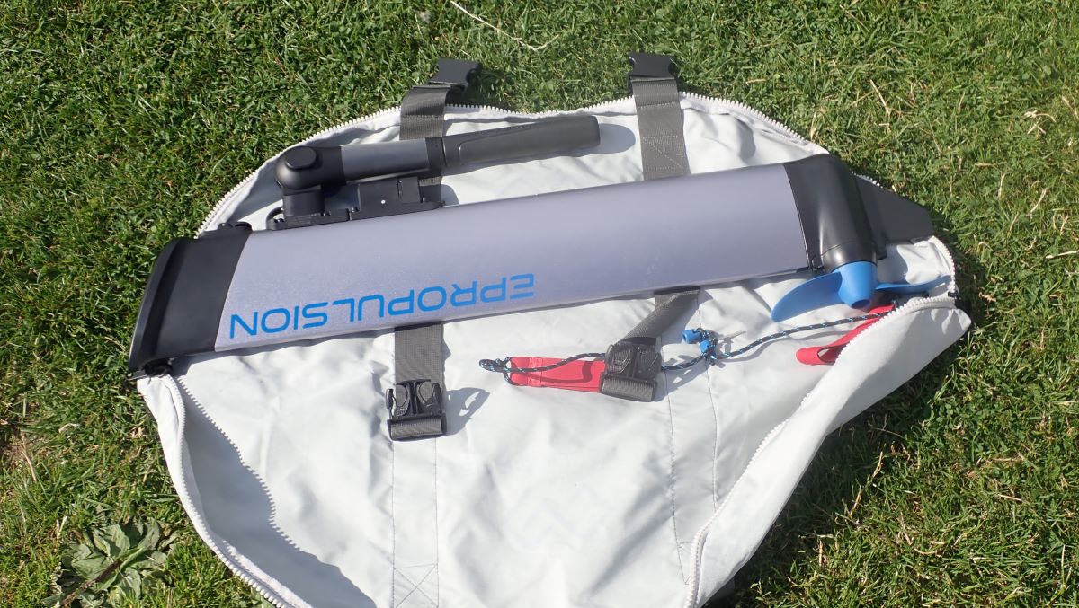 The motor in its bag